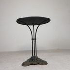 Art Deco Bistrotafel, Tuintafel Op Gietijzeren Voet thumbnail 3