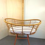 Vintage Rotan Wieg Schuine Poten thumbnail 2