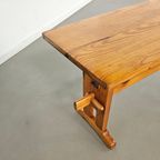 Scandinavian Modern Solid Pinewood Benches And Dining Table, 1970'S thumbnail 12