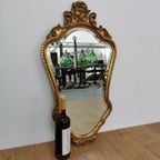 Vintage Goudkleurige Barok Rococo Spiegel Kuifspiegel Schouwspiegel 119 thumbnail 2