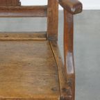 Prachtige Antieke Engelse 18e Eeuwse Eikenhouten Stoel Met Armleuningen En Een Mooi Ornament In D thumbnail 7