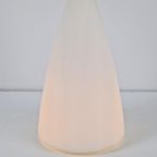 Vintage Frosted Wit Glas Kegel Tafellamp 1969 Mid Century thumbnail 4