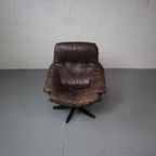 Leather Swivel Lounge Chair By Gerald Easden For Module thumbnail 8