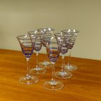 Vintage Borrelglazen Borrelglaasjes Cocktailglazen Glazen Blauw Zilver thumbnail 6