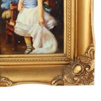 Charmant Schilderij Jong Meisje Gouden Lijst Lady Sybil Primrose thumbnail 5