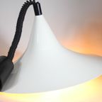 Trumpet Shaped Hanging Pedant - White Enamelled Shade - Adjustable In Height thumbnail 6