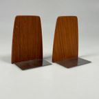 Vintage Set Teakhouten Boekensteunen, Mid Century, Kai Kristiansen thumbnail 6