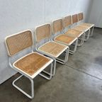 Zes Vintage Cesca Design Stoelen, Witte Uitvoering, 1980's thumbnail 8