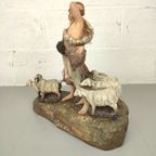 Groot Beeld Met Schapen In Witte Klei thumbnail 6