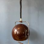 Vintage Gepo Hanglamp In Bruine Kleur | Space Age Light Fixture | Mid Century Moderne Plafondlamp thumbnail 7