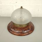 Houten Plafondlamp Met Geslepen Glas thumbnail 8
