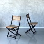 Jaren 70 Klapstoelen 2X Vintage Retro Klapstoel Prijs P/Stuk thumbnail 2