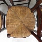 Set Van 6 Boerenstoelen Met Rieten Zitting, Rond 1900 thumbnail 10