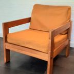 Vintage Brutalistische Brutalist Zetel Fauteuil Geel thumbnail 2