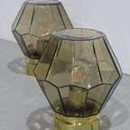 Vintage Plafondlamp, Wandlamp Glashütte Limburg - Rookglas | 01241 thumbnail 3