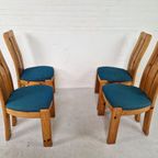 Set Van 6 Deense Grenen Eetkamerstoelen, Jaren 70 thumbnail 7