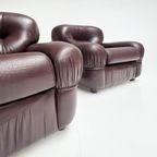 Italiaanse Lederen Fauteuil In De Stijl Van Sapporo, 1970's thumbnail 2