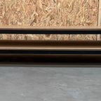 Salontafel Met Licht Eiken Met Zwart Metalen Frame (zware Uitvoering. thumbnail 8