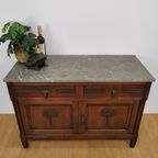 Vintage Frans Dressoir Commode, Ladekast Badkamermeubel Met Marmer Blad 114 thumbnail 4