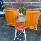 Brocante Badkamerkastje Met Oude Spiegel / Medicijnkastje thumbnail 2