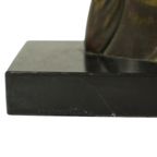 Bronzen Art Deco Beeld Christus Profiel Salvatore Melani Kunst 1930 thumbnail 10