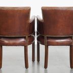 Geweldige Set Van 2 Cognac Kleurige Rundleren Ralph Lauren Design Eetkamerstoelen thumbnail 9