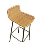 Dirk Van Sliedrecht - Rohe Noordwolde - Bar Stool With Wicker / Rattan Seat - In Great Condition, thumbnail 9