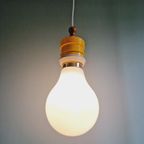 Opaline Bol Hanglamp, Metalarte, Jaren 80 thumbnail 3