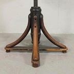 Antieke Bentwood Swivel Pianokruk Krukje thumbnail 11