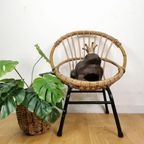 Vintage, Mid Century Boho Rieten Rotan Kinderstoel, Rohé. thumbnail 2