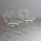 Vintage Mid-Century Set Van 7 Witte Harry Bertoia Eetkamerstoelen thumbnail 10