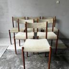 Set Van 6 Lübke Eetkamerstoelen Palissander Diningchair thumbnail 2