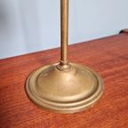 Art Deco Bureaulamp In Messing En Groene Conische Opaline thumbnail 9