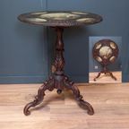 Antieke Tilttop Tafel 19E Eeuw Met 5 Schilderingen thumbnail 15