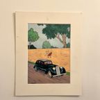 Kuifje Poster By Hergé, Kuifje Springt Op Een Auto! thumbnail 6