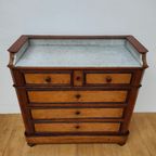Vintage Frans Dressoir Commode Ladekast Met Marmer Blad 505 thumbnail 3