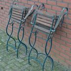 Ouderwetse Metalen Tuinstoelen Set Van 2 thumbnail 8