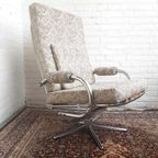 Vintage Draai Relax Fauteuil Buizenframe (+ Liggende Stand) Luie Stoel Vintage Aluminium Frame thumbnail 5