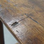 Prachtige, Karaktervolle Antieke Eikenhouten Franse Eettafel Uit De 18e Eeuw Met 2 Lades thumbnail 13
