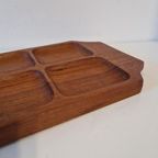 Vintage Teakhouten Snack Bar Dienblad Tapas Schaal thumbnail 2