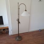 Vintage - Vloerlamp - Staande Lamp - Koper - Opaline Kap thumbnail 14