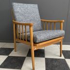 1960S Arm Chair In Wood And Fabric thumbnail 3