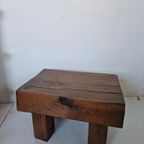 Brutalist Wabi Sabi Massief Houten Bijzettafel thumbnail 6