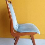 Awa Vintage Dinner Chairs, Teakhouten Stoelen Met Mohair thumbnail 10
