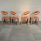 Set Van 4 Lederen Arcosa Stoelen Door Paola Piva thumbnail 7