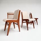 Set Van 4 Opnieuw Gestoffeerde Mahjongg Stoelen, 1950'S thumbnail 4