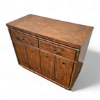 Vintage Drexel Accolade Campaign Server Dry Bar On Casters / Flip Top 1980s thumbnail 3