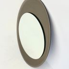 Italiaanse Vintage Ovale Spiegel Met Taupe Getint Glas thumbnail 17