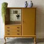 Vintage Antiek Vitrinekast,high-board,dressoir Restyled thumbnail 5