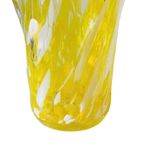 Vintage Glazen Vaas Murano Stijl Geel Wit Transparant thumbnail 4